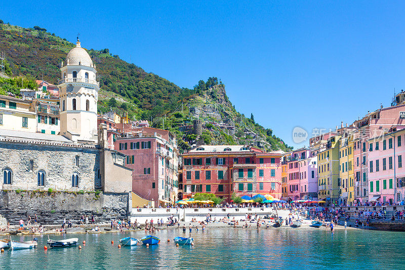 Vernazza, Cinque Terre，意大利里维埃拉，意大利，